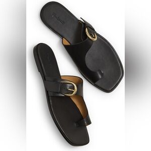 Madewell Pietro Pasha Toe Loop Sandal (8): black leather